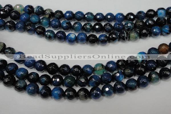 CAG4655 15.5 inches 8mm faceted round fire crackle agate beads