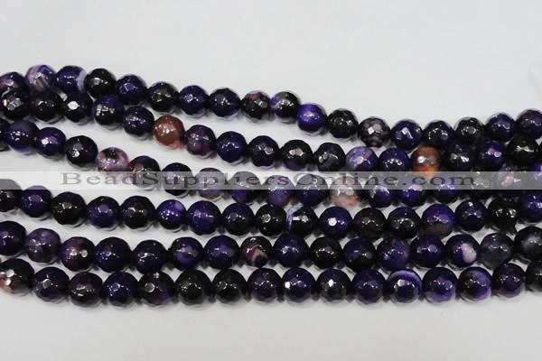 CAG4656 15.5 inches 8mm faceted round fire crackle agate beads