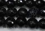 CAG4658 15.5 inches 8mm faceted round fire crackle agate beads