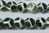 CAG4692 15.5 inches 12mm faceted round tibetan agate beads wholesale