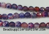 CAG4802 15 inches 6mm faceted round fire crackle agate beads