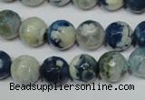 CAG4807 15 inches 10mm faceted round fire crackle agate beads