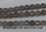 CAG4825 15 inches 6mm faceted round grey agate beads wholesale