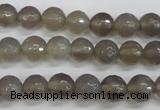 CAG4826 15 inches 8mm faceted round grey agate beads wholesale