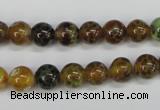 CAG4832 15 inches 8mm round dragon veins agate beads wholesale