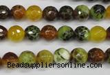 CAG4842 15 inches 8mm faceted round dragon veins agate beads