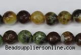 CAG4843 15 inches 10mm faceted round dragon veins agate beads