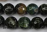 CAG4856 15 inches 16mm faceted round dragon veins agate beads