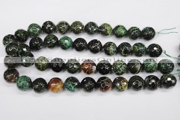 CAG4857 15 inches 18mm faceted round dragon veins agate beads