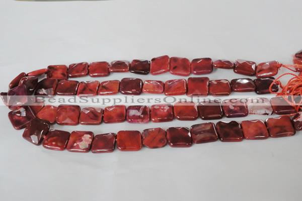 CAG4872 15 inches 14*14mm faceted square fire crackle agate beads