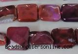 CAG4874 15 inches 14*14mm faceted square fire crackle agate beads