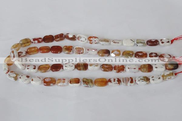 CAG4879 15 inches 10*14mm faceted rectangle fire crackle agate beads