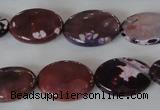 CAG4896 15 inches 13*18mm faceted oval fire crackle agate beads