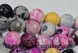 CAG5060 15.5 inches 10mm faceted round fire crackle agate beads