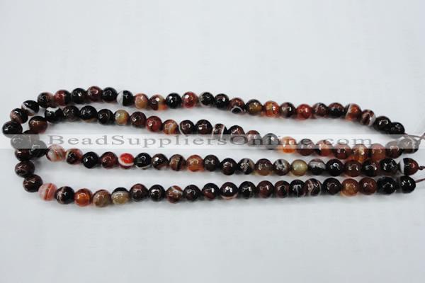 CAG5111 15.5 inches 6mm faceted round line agate beads wholesale