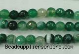 CAG5121 15.5 inches 6mm faceted round line agate beads wholesale