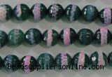 CAG5142 15 inches 8mm faceted round tibetan agate beads wholesale