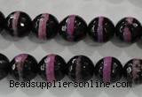 CAG5149 15 inches 10mm faceted round tibetan agate beads wholesale