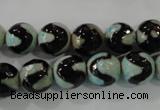 CAG5161 15 inches 10mm faceted round tibetan agate beads wholesale