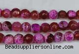 CAG5181 15 inches 6mm faceted round fire crackle agate beads