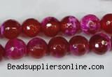 CAG5183 15 inches 10mm faceted round fire crackle agate beads