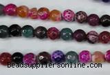 CAG5191 15 inches 6mm faceted round fire crackle agate beads