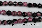 CAG5203 15 inches 6mm faceted round fire crackle agate beads