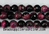 CAG5204 15 inches 8mm faceted round fire crackle agate beads