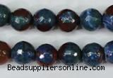 CAG5217 15 inches 10mm faceted round fire crackle agate beads