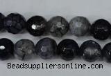 CAG5228 15 inches 10mm faceted round fire crackle agate beads