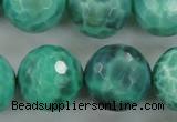 CAG5316 15.5 inches 18mm faceted round peafowl agate gemstone beads