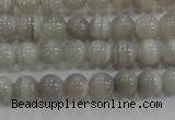 CAG5320 15.5 inches 4mm round grey line agate beads wholesale