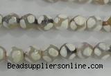 CAG5333 15.5 inches 8mm faceted round tibetan agate beads wholesale