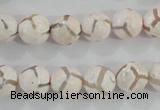 CAG5334 15.5 inches 10mm faceted round tibetan agate beads wholesale