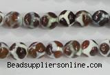 CAG5338 15.5 inches 8mm faceted round tibetan agate beads wholesale