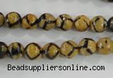 CAG5343 15.5 inches 8mm faceted round tibetan agate beads wholesale