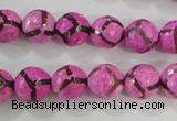 CAG5348 15.5 inches 10mm faceted round tibetan agate beads wholesale