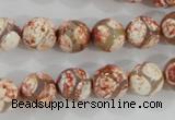 CAG5358 15.5 inches 10mm faceted round tibetan agate beads wholesale