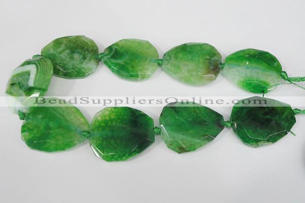 CAG5489 15.5 inches 30*35mm – 35*40mm faceted freeform agate beads