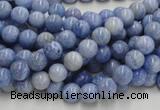 CAG550 16 inches 4mm round blue agate gemstone beads wholesale