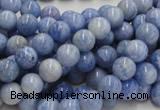 CAG552 16 inches 8mm round blue agate gemstone beads wholesale