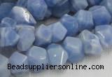 CAG557 16 inches 8*12mm faceted freeform blue agate beads wholesale