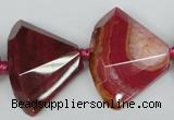 CAG5582 15 inches 25*32mm faceted triangle dragon veins agate beads