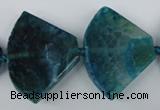 CAG5585 15 inches 30*40mm faceted triangle dragon veins agate beads