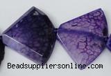 CAG5587 15 inches 30*40mm faceted triangle dragon veins agate beads