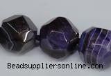 CAG5600 15 inches 24mm faceted nuggets agate gemstone beads