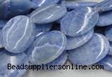 CAG561 16 inches 15*20mm oval blue agate gemstone beads wholesale