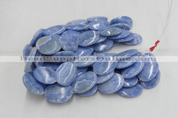 CAG561 16 inches 15*20mm oval blue agate gemstone beads wholesale