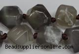 CAG5614 15 inches 18mm faceted nuggets agate gemstone beads