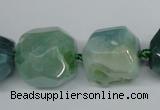 CAG5616 15 inches 20mm faceted nuggets agate gemstone beads